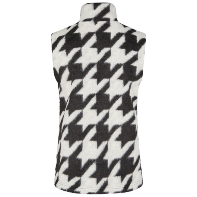 Barbara Lebek bodywarmer houndtooth Zwart ecru